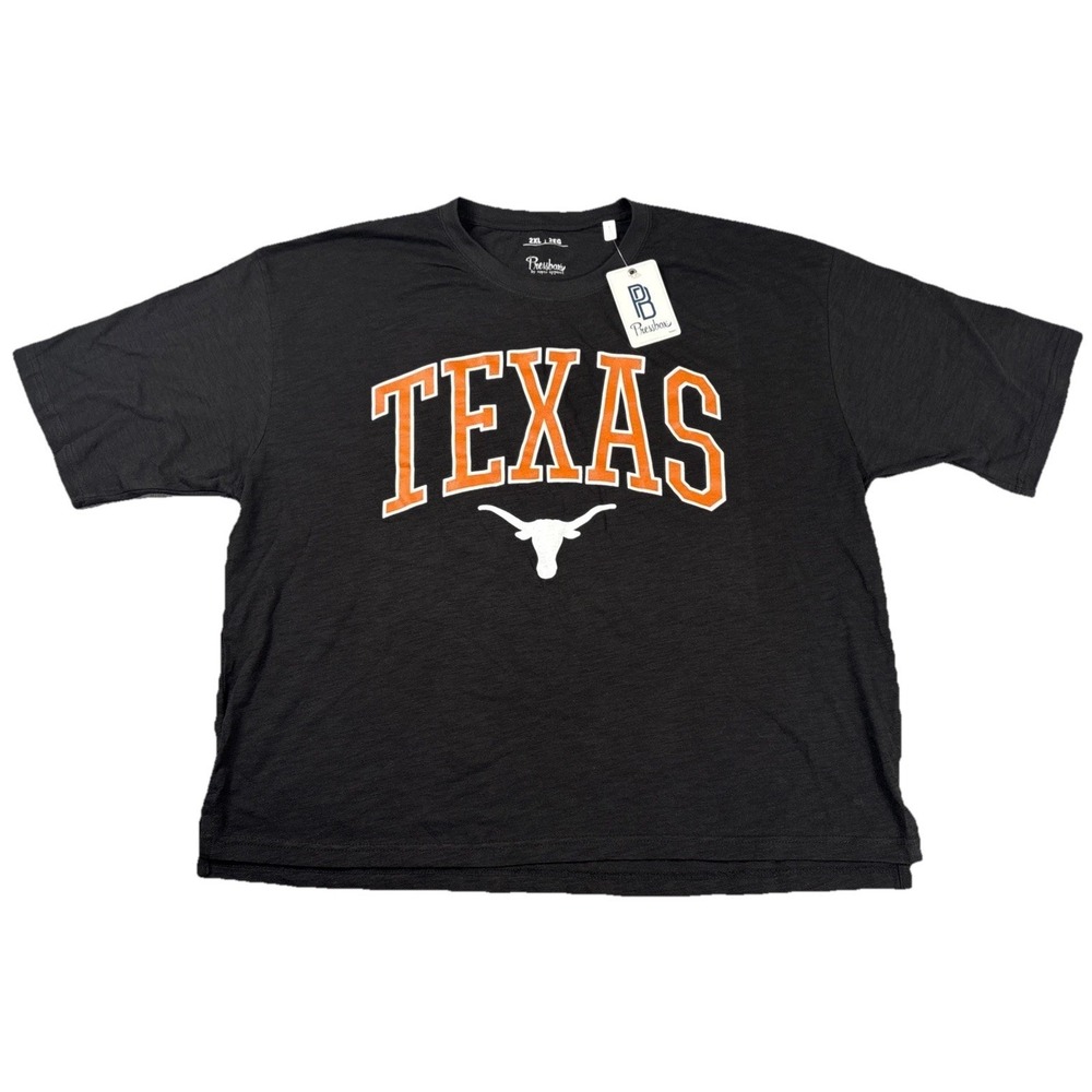 Women's‎ Pressbox Texas Longhorns Logo Waist Length Oversized Slub T-Shirt 2XL